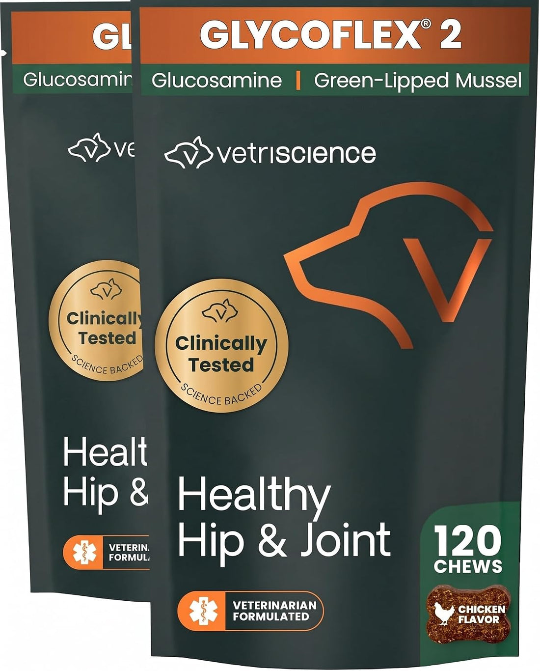 VetriScience Healthy Hip & Joint Chews for Dogs, Chicken, 120 Count