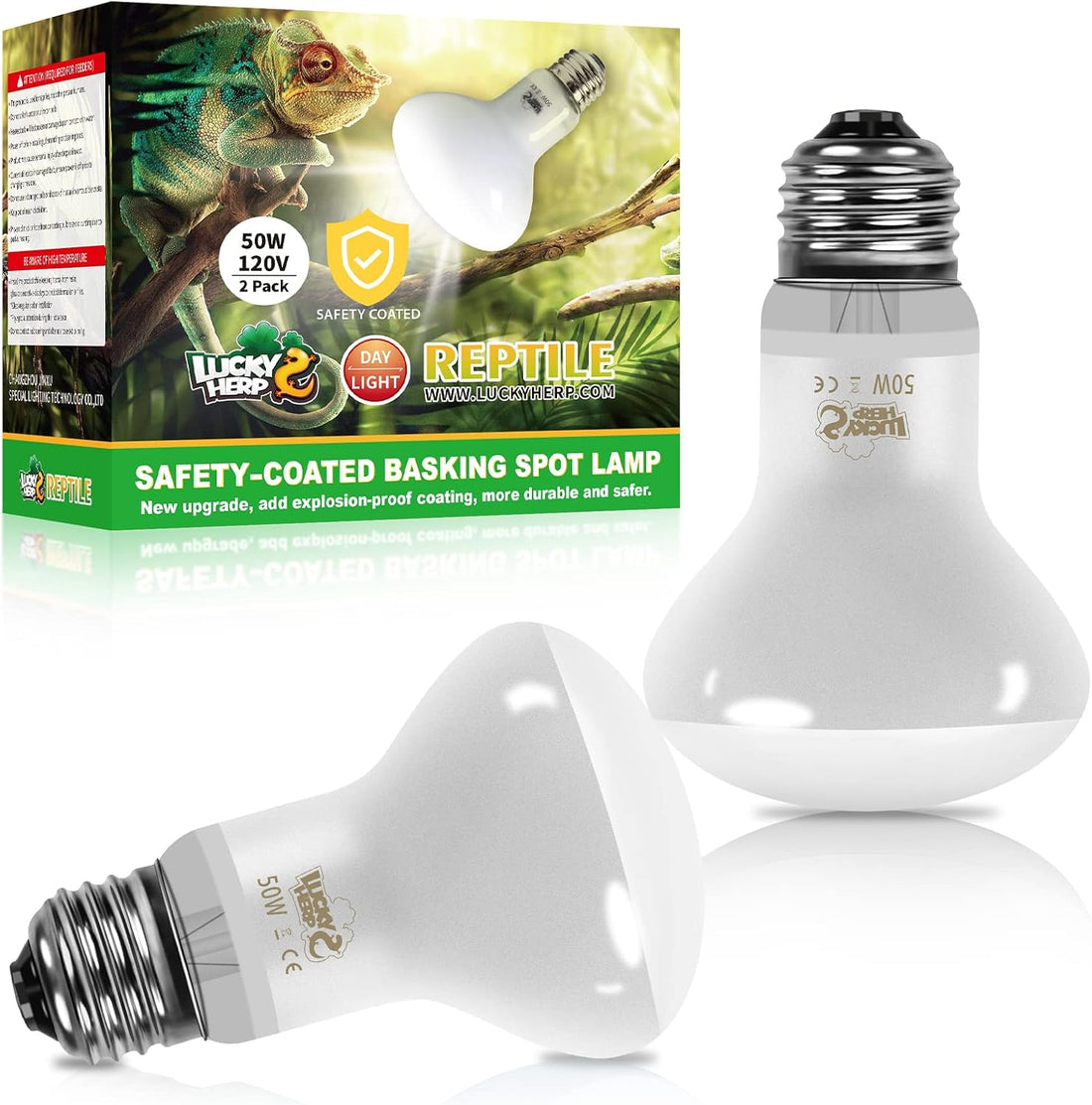 LUCKY HERP New Upgrade 3 Pack 100W Reptile Heat Lamp Bulb