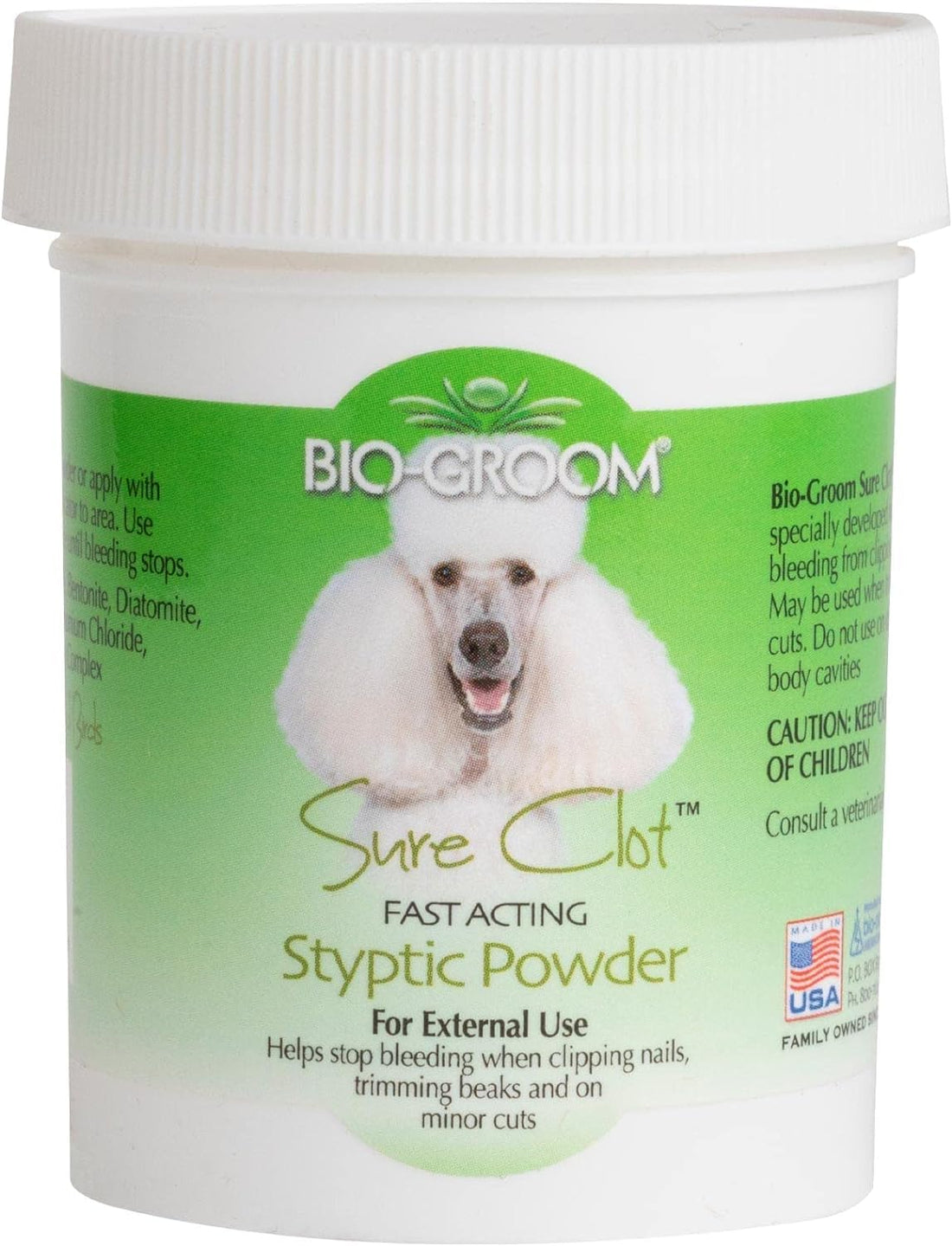 Bio-Groom Sure Clot Styptic Powder for Dogs - Stops Bleeding Nails