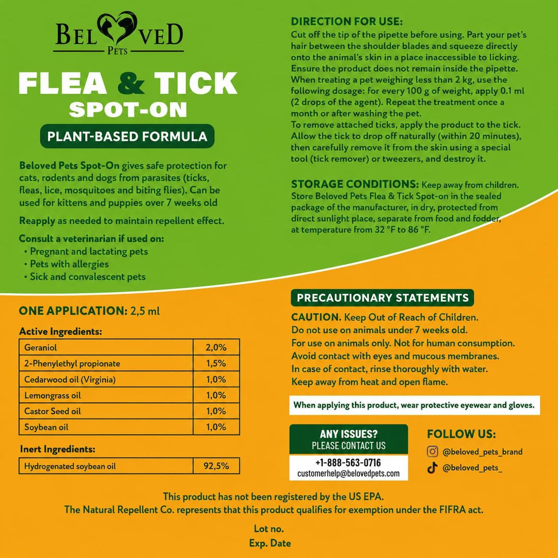 Beloved Pets Flea & Tick Spot-On Drops for Dogs and Cats