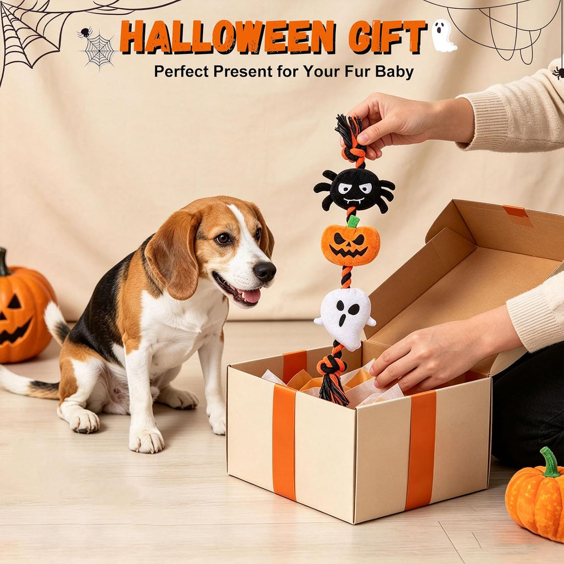 BEAUTYZOO Halloween Squeaky Dog Toy for Small Dog to Keep Them Busy