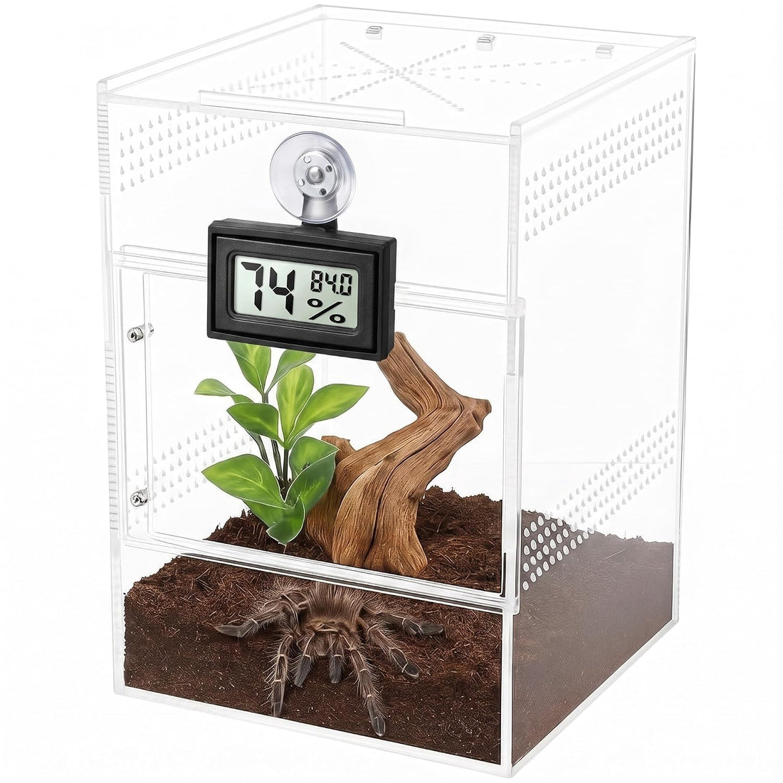 2 Pack Reptile Temperature and Humidity Monitor with Suction Cup