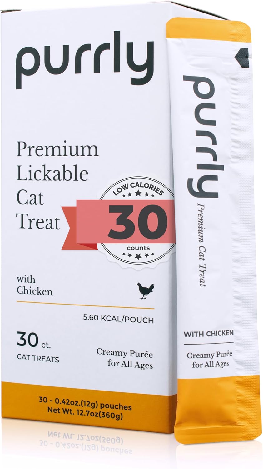 Purrly Hydrating Wet Cat Treat Snack Topper Creamy Purée Human-Grade