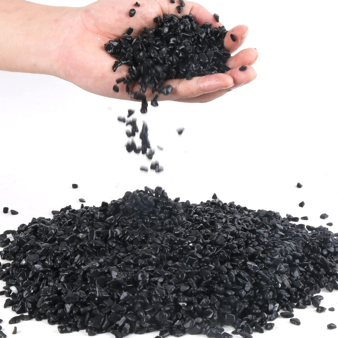 3lb Black Cactus Pea Gravel Rocks,1/4 Inch Pebbles for Indoor Plants