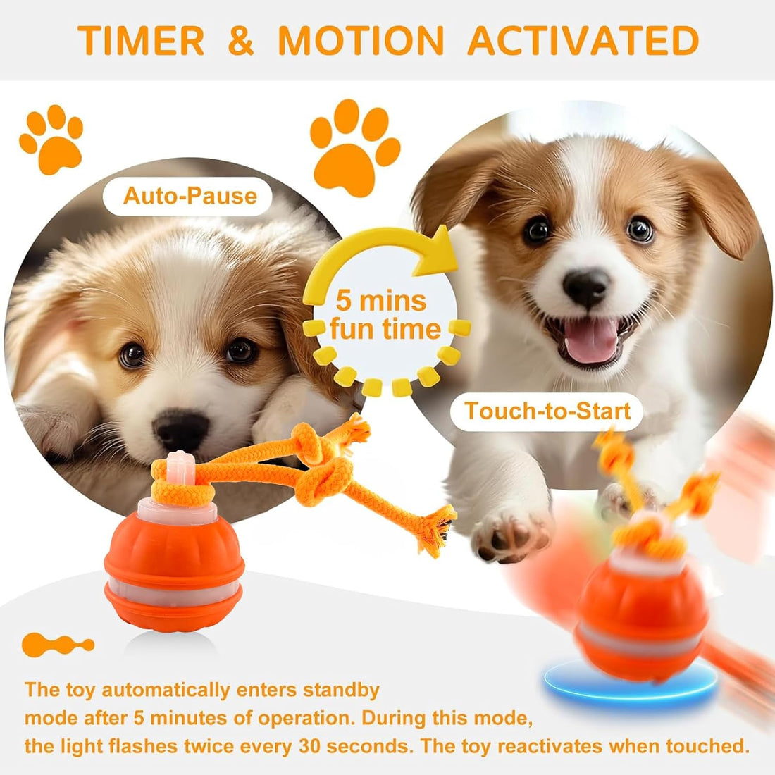 P06 Smart Interactive Dog Toys Dog Balls with Rope for Small Medium