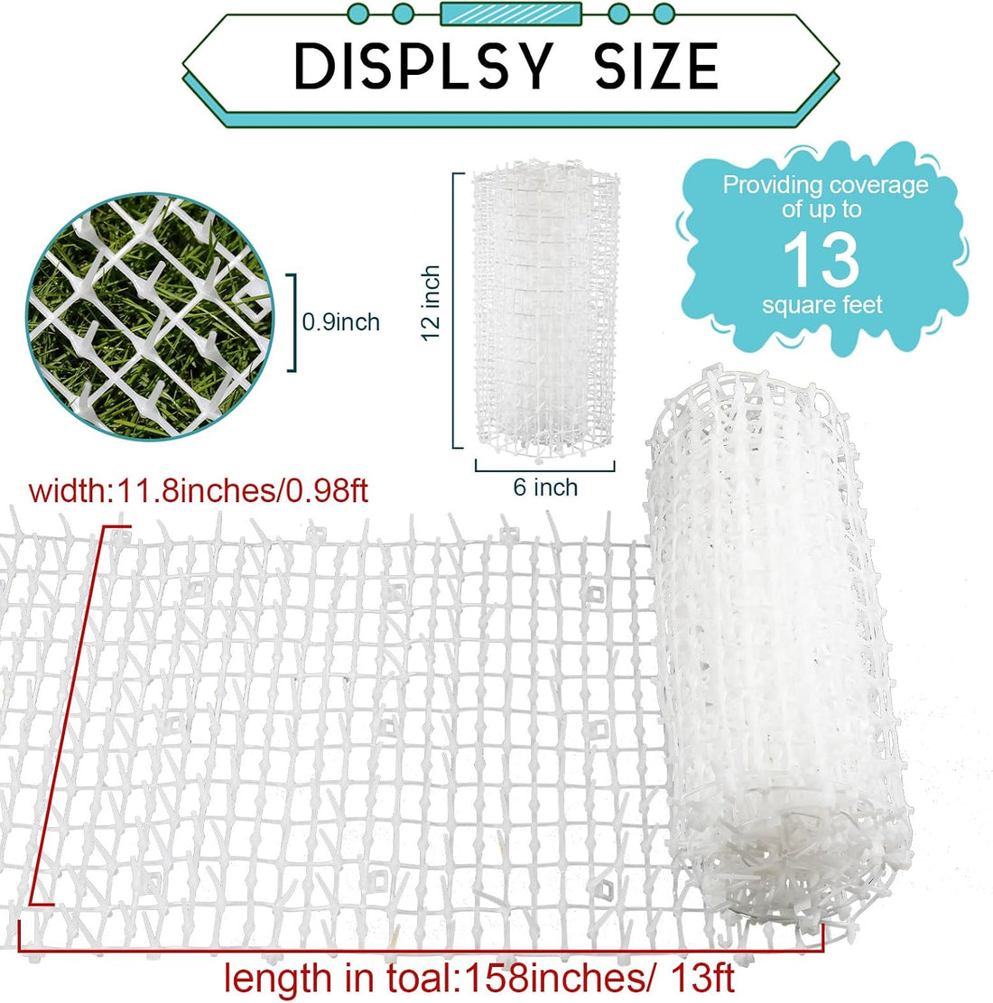 Zopeal 13ft Cat Deterrent Mat, Soft Spikes