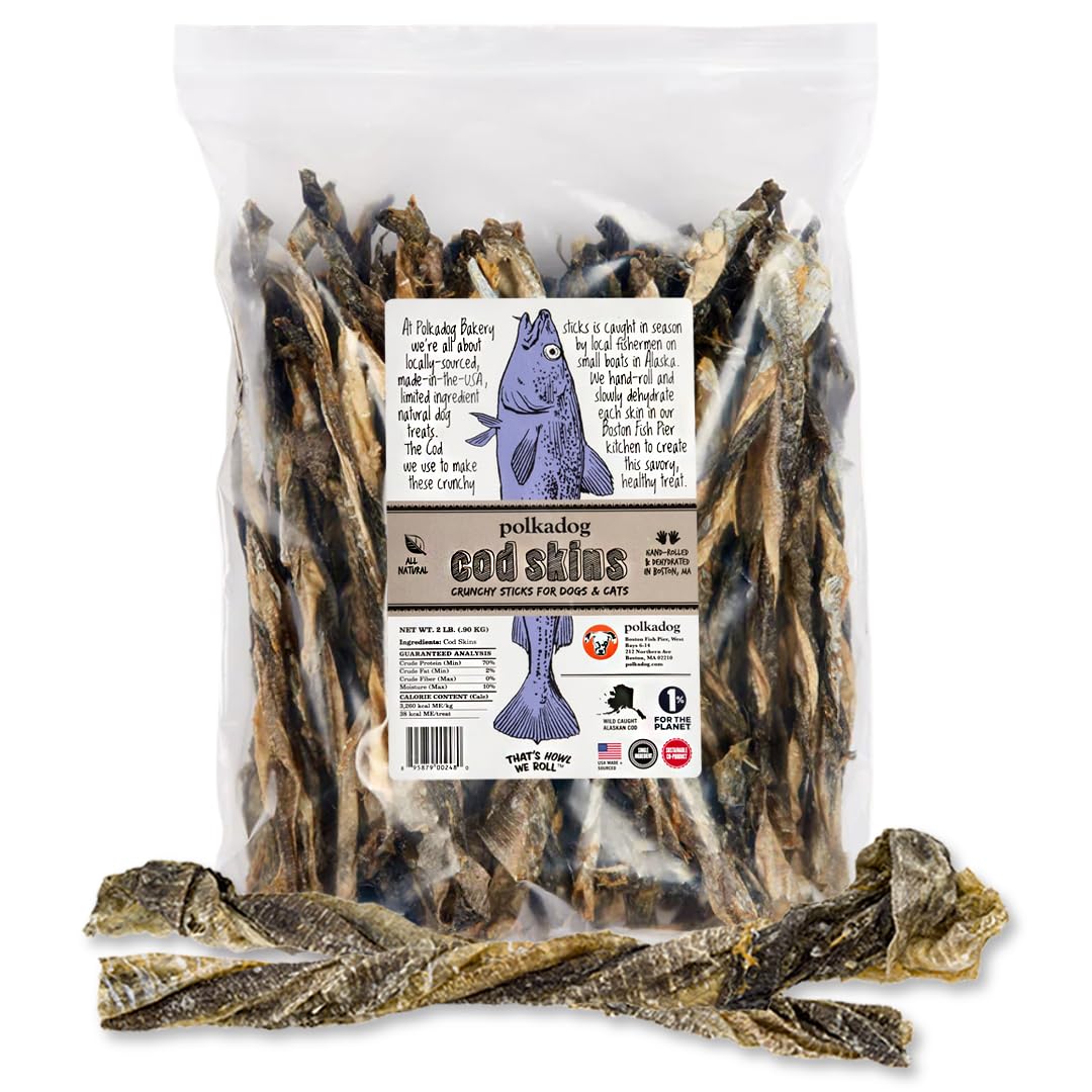 Polkadog Cod Skins for Dogs - Single Ingredient