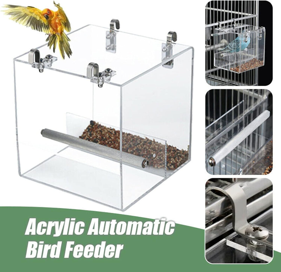 Automatic Bird Feeder No Mess Bird Cage Pet Feeder Seed Food
