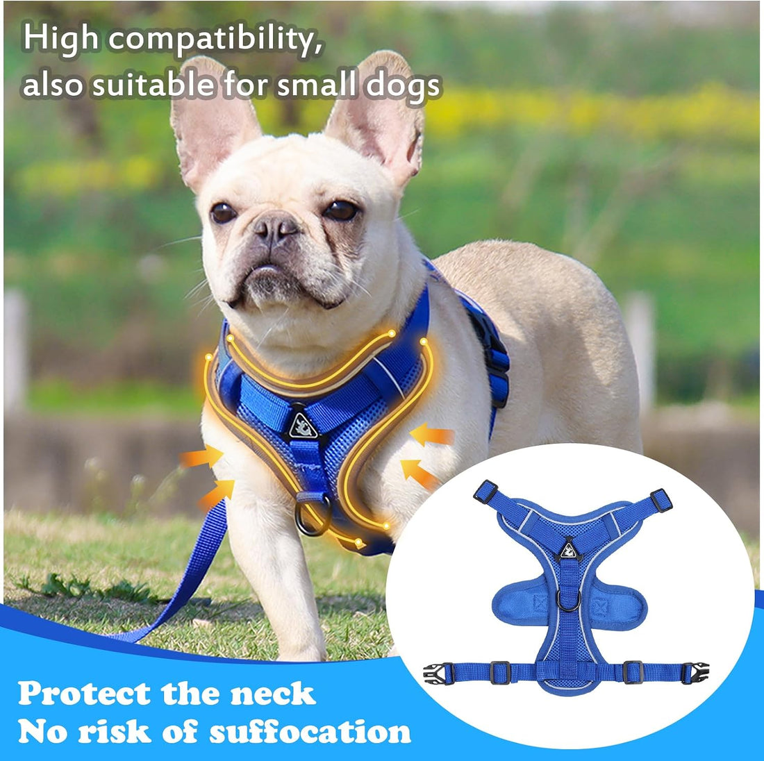 XL Cat Harness Escape Proof for Heavy Cats Adjustable for Extra Large