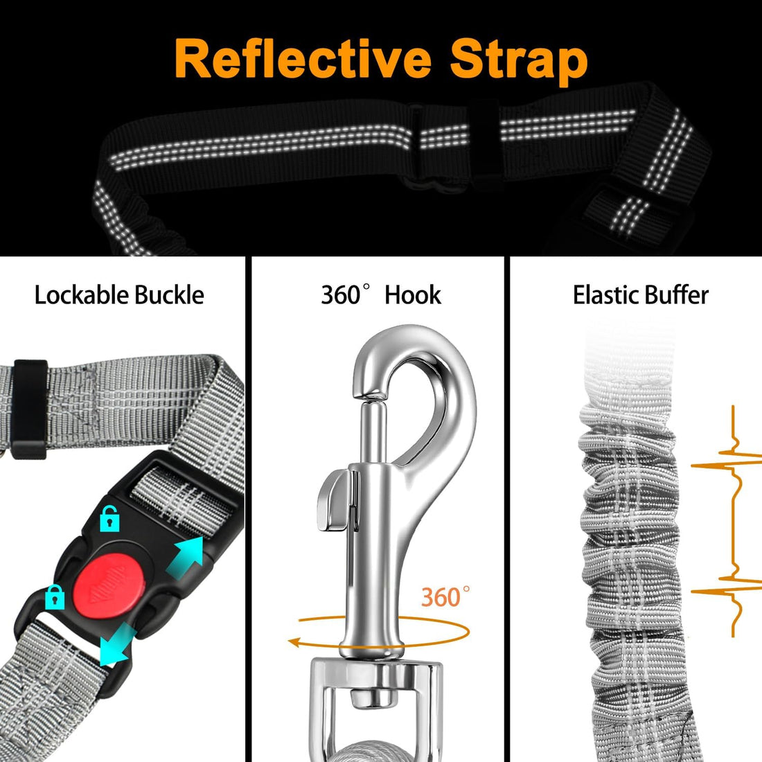 Dog Seat Belt for Car,Chew Proof Dog Car Seat Belt,2 in 1 Car Harness