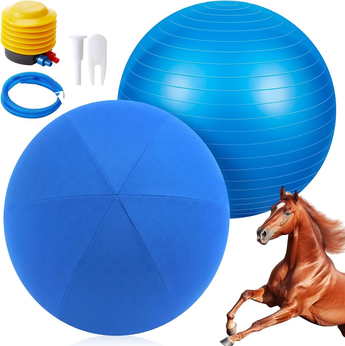 48 Inch Giant Herding Ball for Horses with Covers and Pump