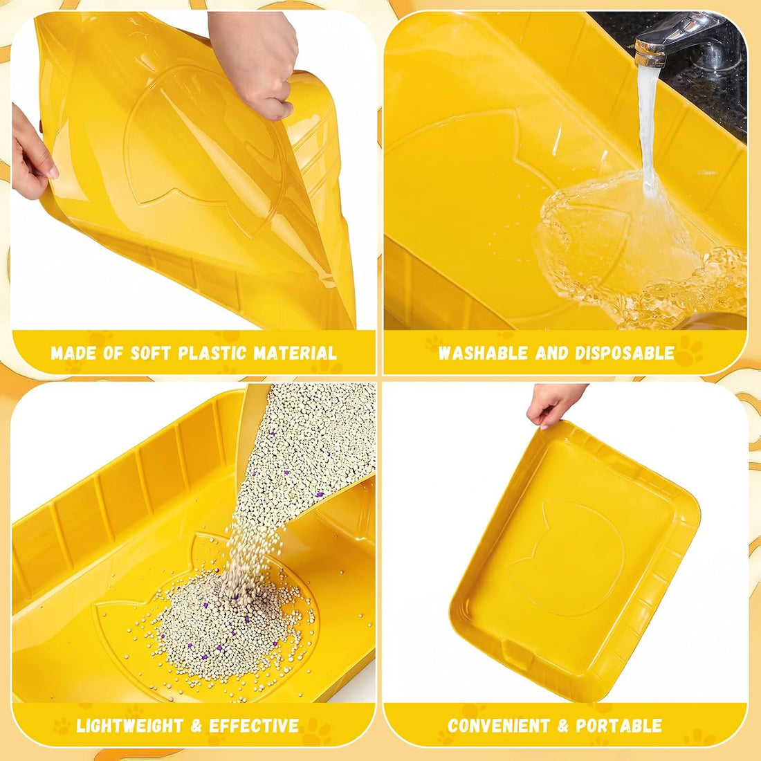 Bokon 50 Pieces Disposable Litter Box for Cats Large