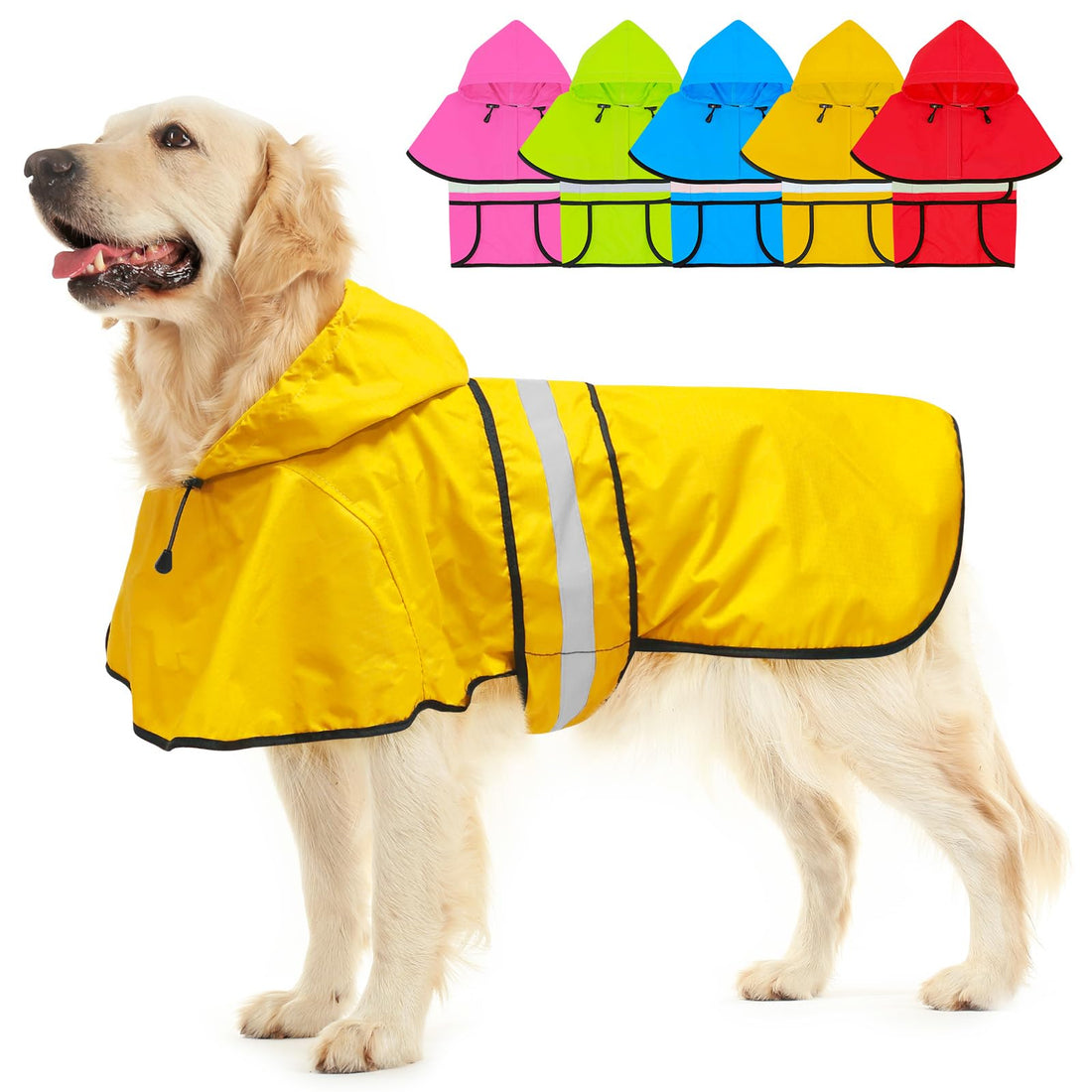 Dolitego Fashion Hooded Dog Raincoat