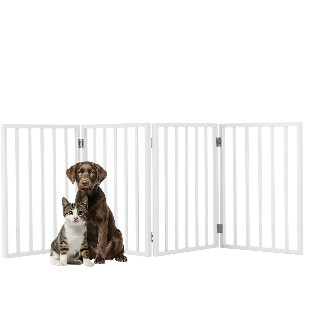 Indoor Pet Gate - 4-Panel Folding Dog Gate for Stairs or Doorways