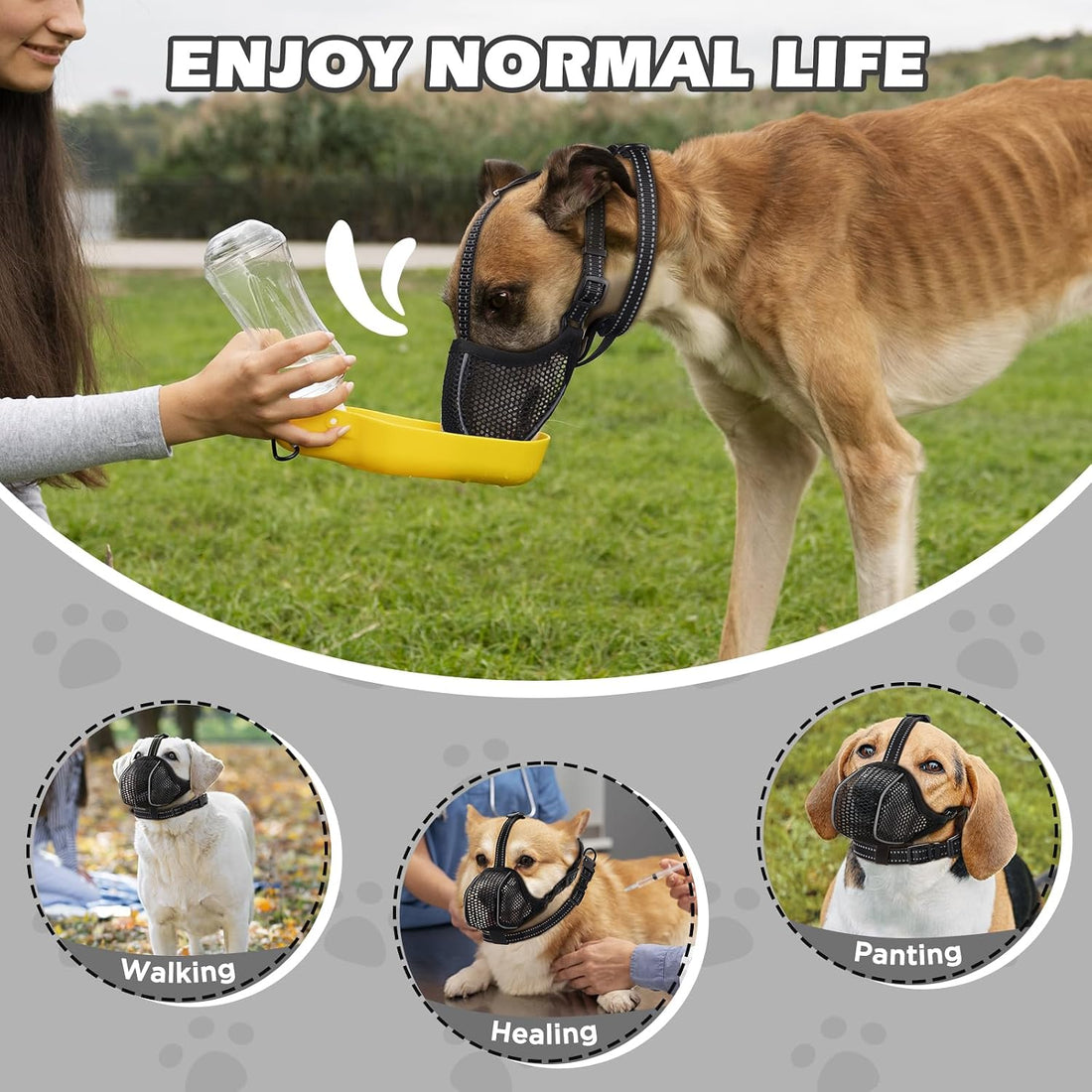 Dog Muzzle,Mesh Soft Muzzle for Small Medium Large Sized Dogs