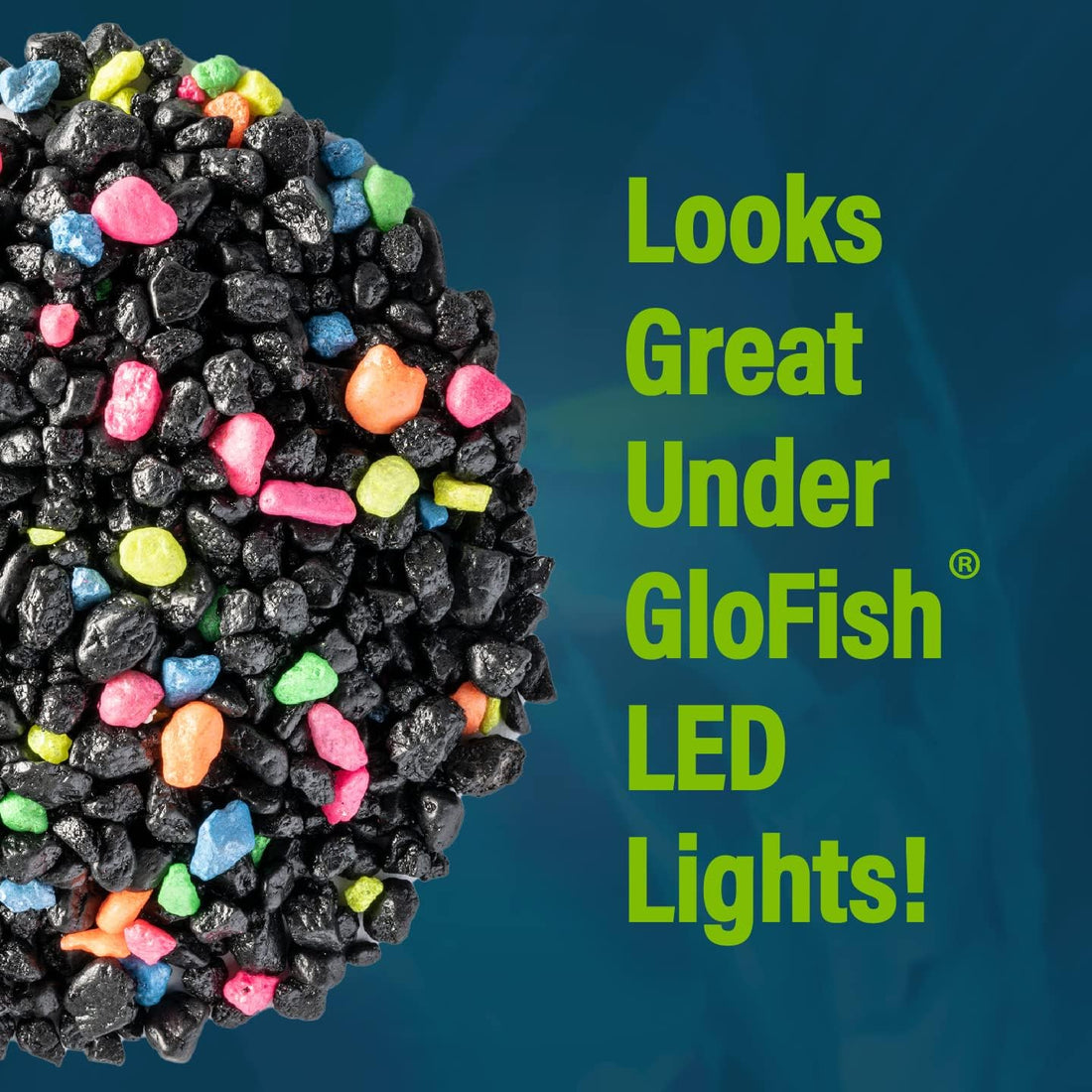 GloFish Aquarium Gravel, Black With Fluorescent Accents