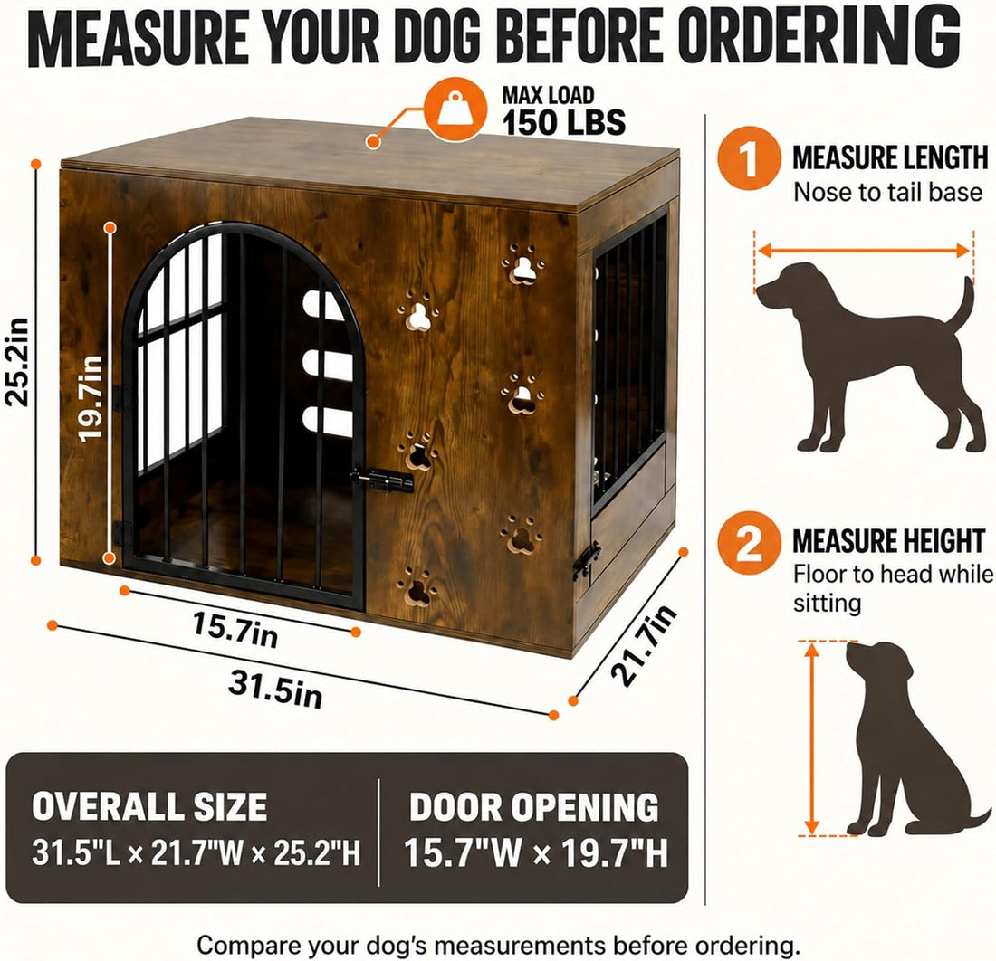 32 Inch Dog Crate Furniture for Small Medium Dogs