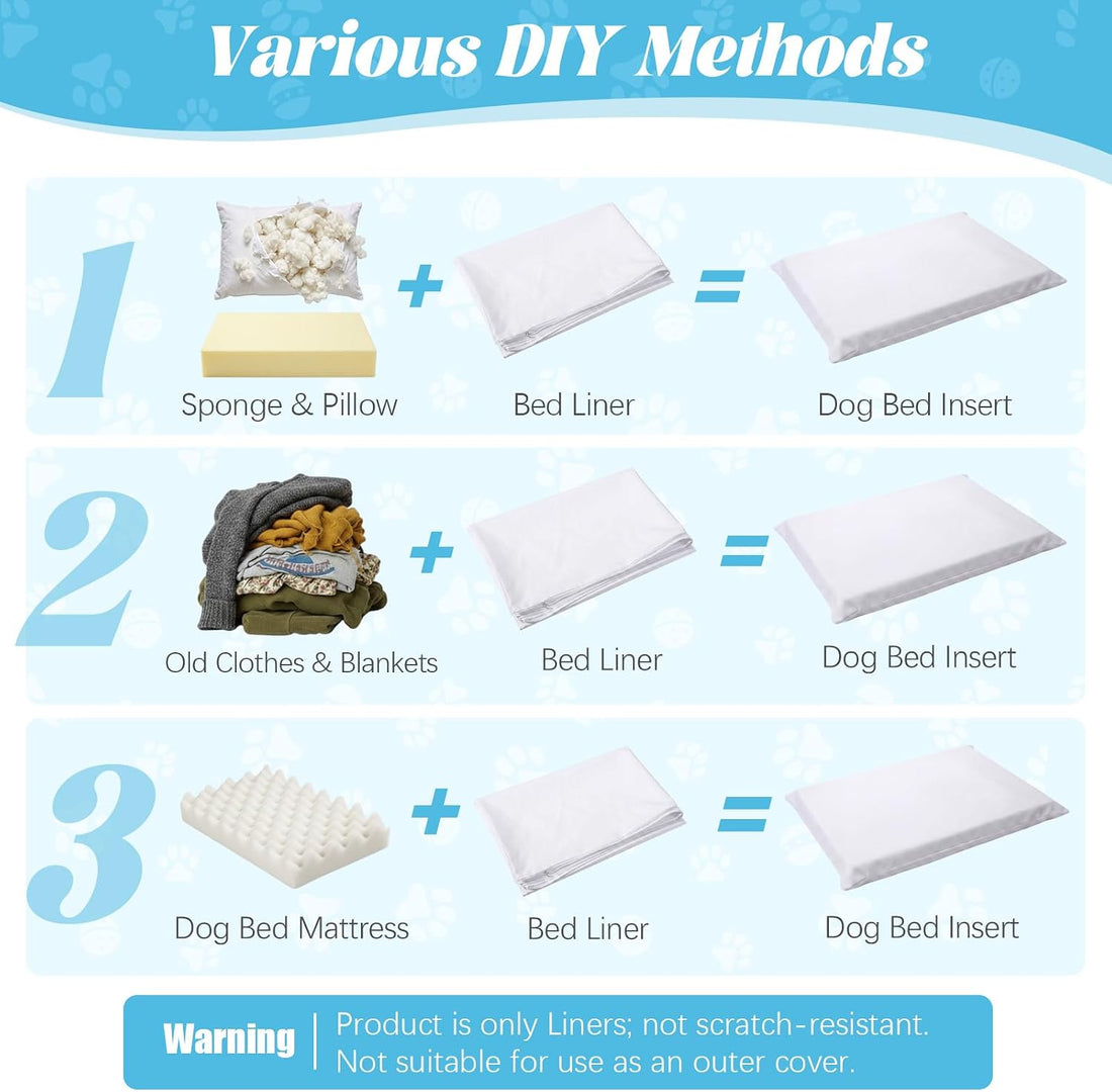 2 Pack Waterproof Dog Bed Liner,Square