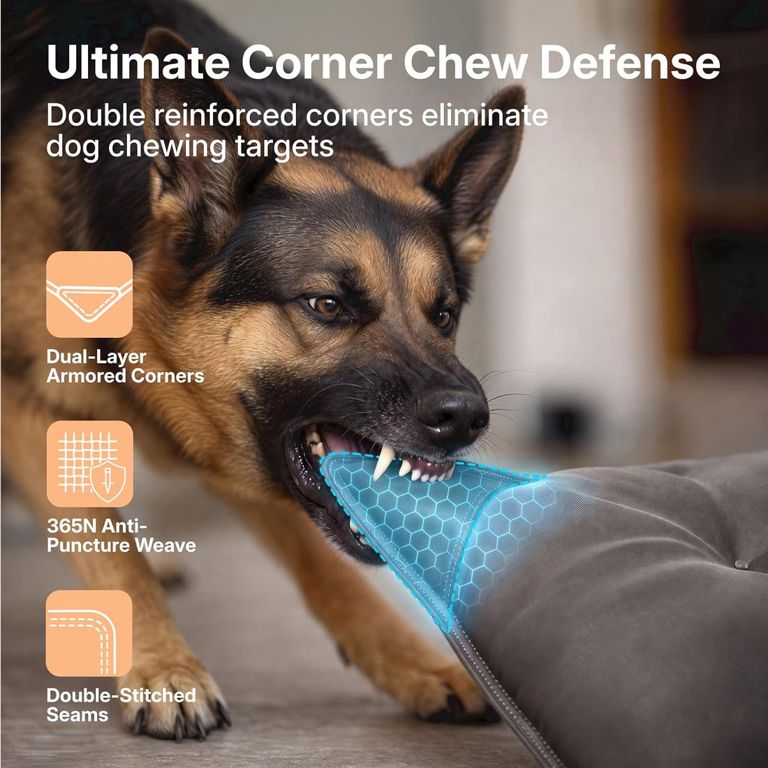 Veehoo Indestructible Dog Bed for Crate, Armored Chew Proof Dog Pad