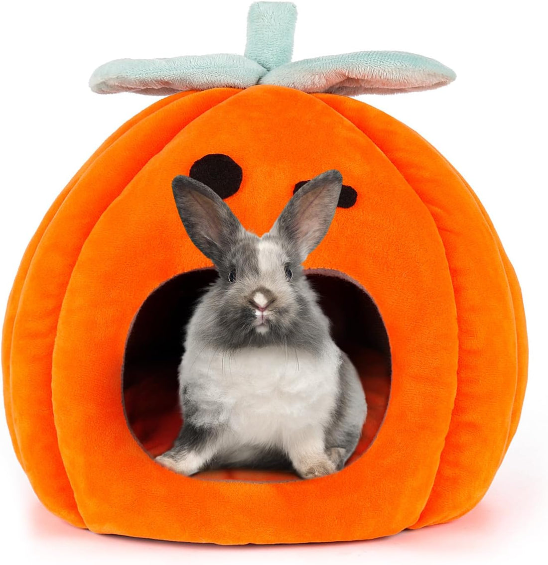 YUEPET Guinea Pig Bed, Warm Fleece Pumpkin Hideout