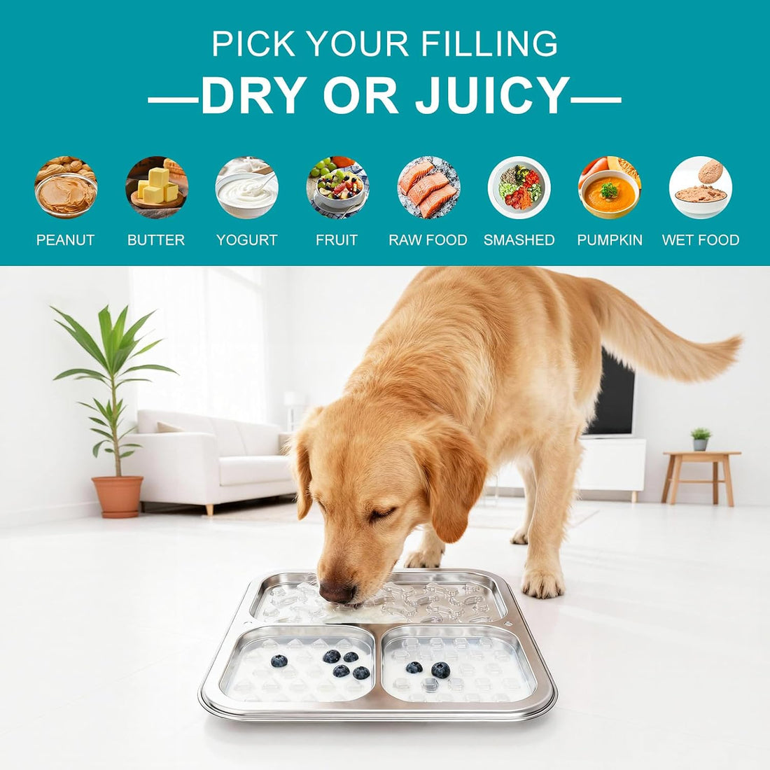 Kactoily 2-Pack 304 Stainless Steel Lick Mat for Dogs and Cats