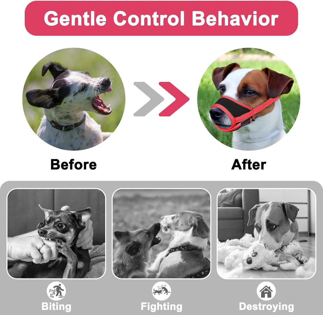 LUCKYPAW Soft Dog Muzzle for Small Dogs to Anti Biting Chewing