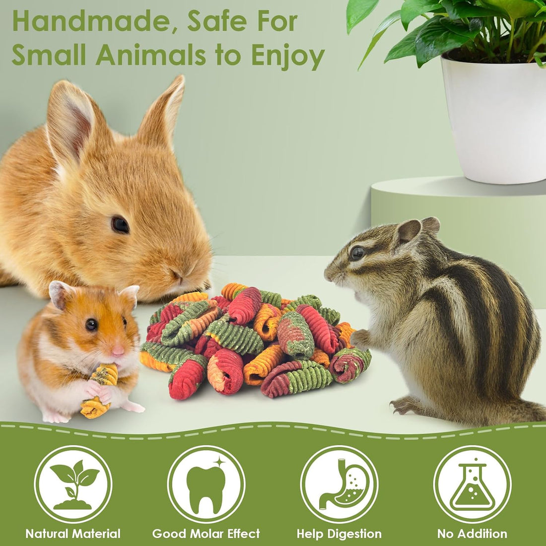 ERKOON Chinchilla Treats, Timothy Grass Chew Toys for Teeth
