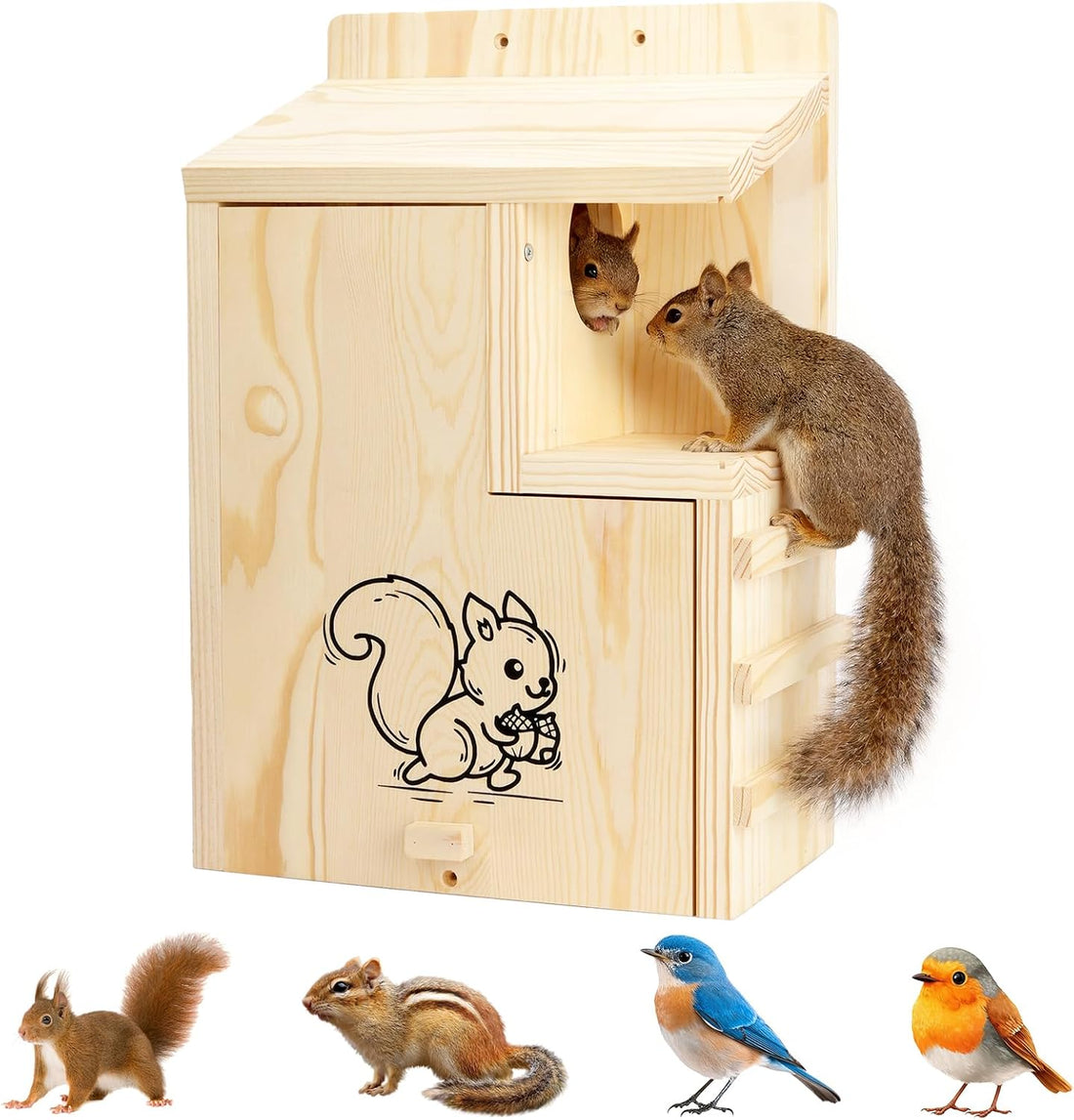 Large Wooden Squirrel House for Outside