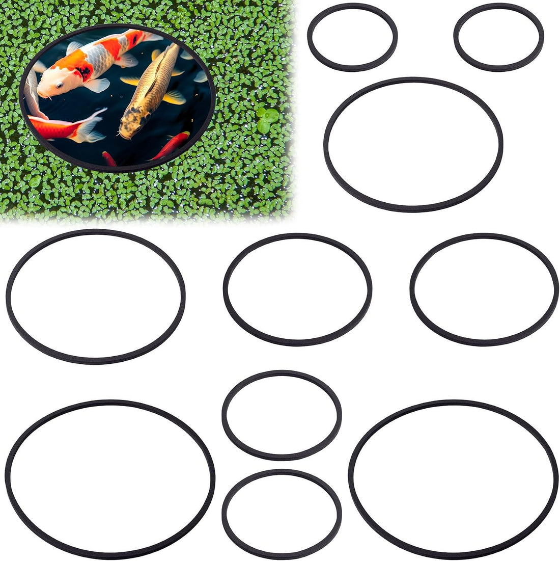 OIIKI 10 PCS Fish Feeding Rings Sets, Floating Aquarium Plant Corral