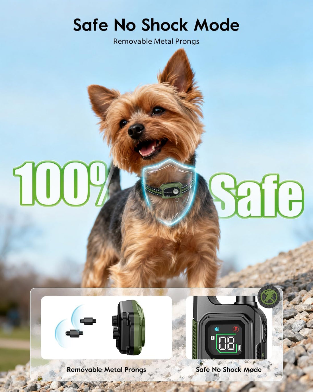 SLOPEHILL Mini Shock Collar for Small Dogs 5-30lbs,Featuring No Shock