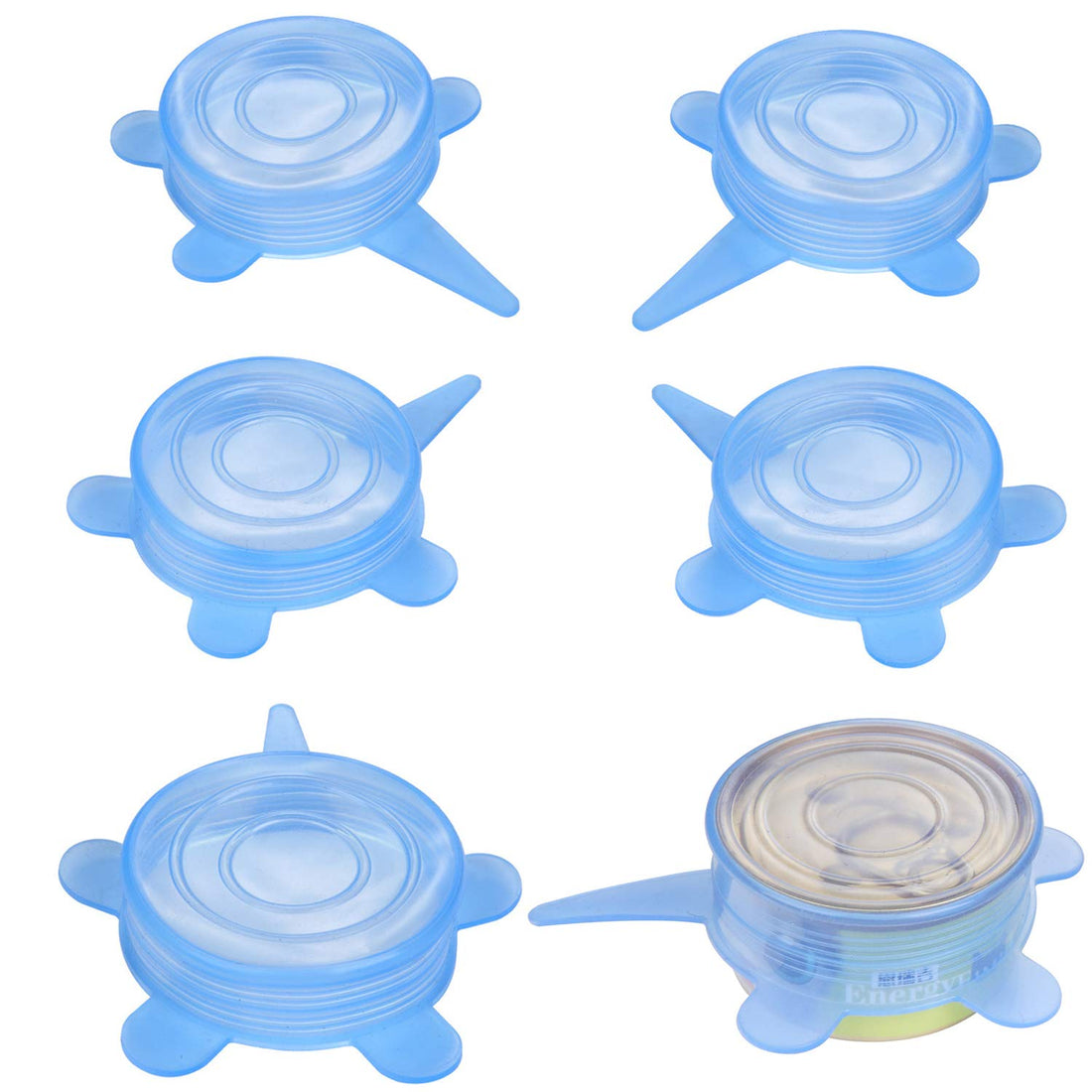 SLSON 6 Pack Pet Food Can Cover Stretchable 1 Fit 3 Universal Size