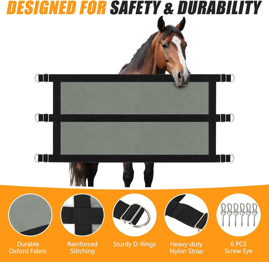 Horse Stall Guard 35.5-47In Aisle Guard Adjustable Horse Stall Gate