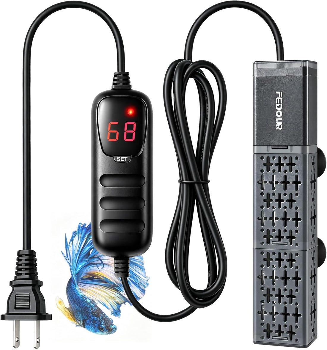 FEDOUR 25W/50W/100W/300W/500W Aquarium Heater for 1-130 Gallon Tanks
