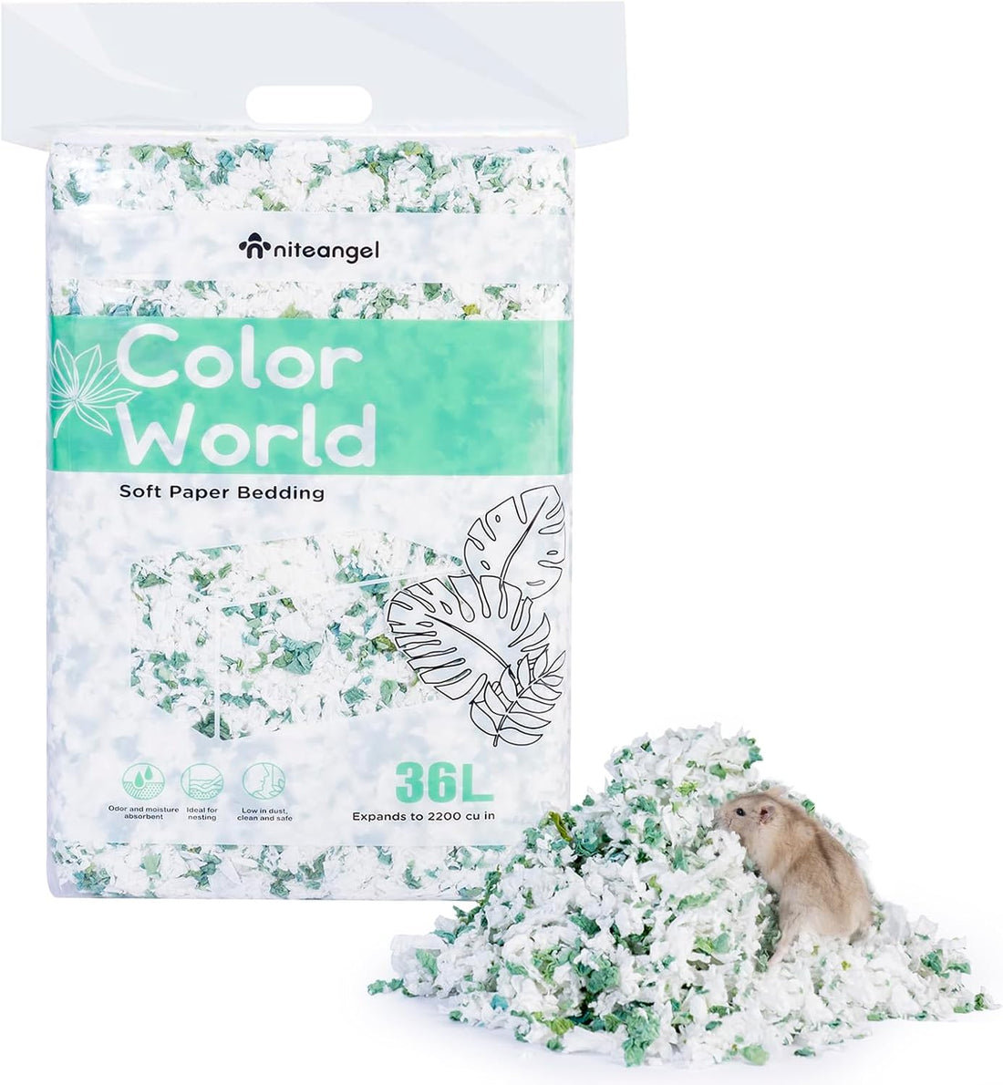 Niteangel Aspen Shaving Hamster Bedding: 65L Absorb Odors & No Dust