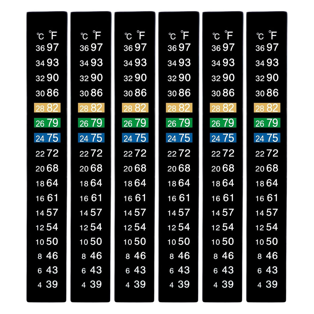 6 PCS Aquarium Thermometer Strips,Fish Tank Thermometer Stick