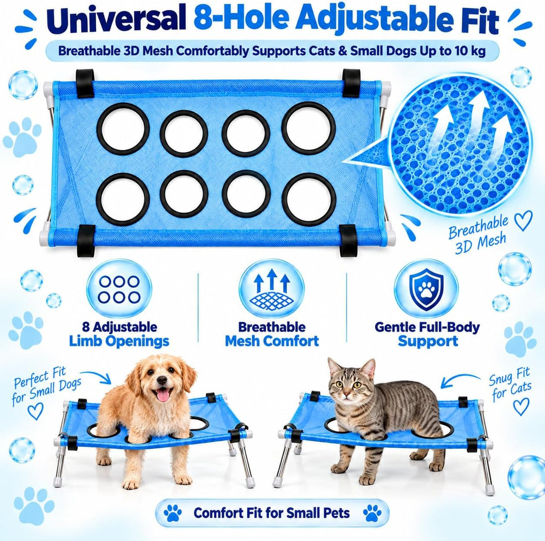 Dog Bed Foldable Grooming Hammock Stand and Bath Holder for Small Pets