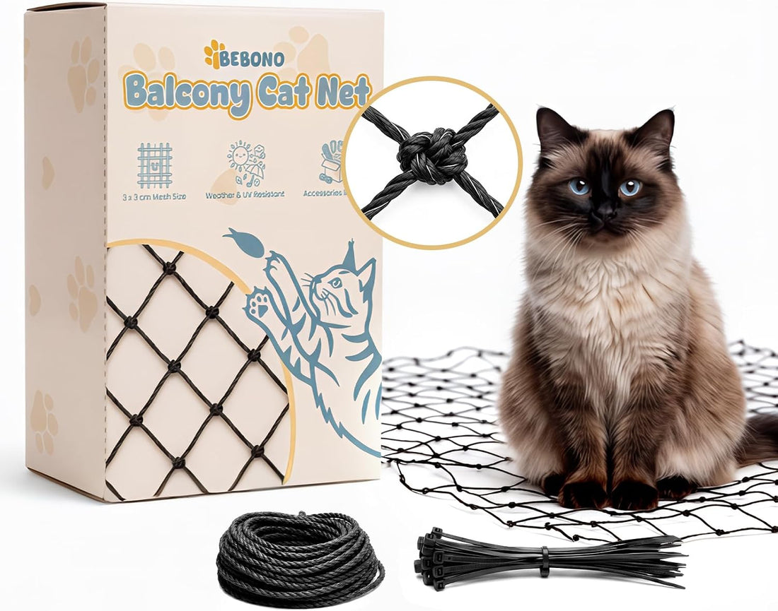 Cat Netting Balcony, 10 x 13 ft Steel Wire Reinforced Mesh for Pets