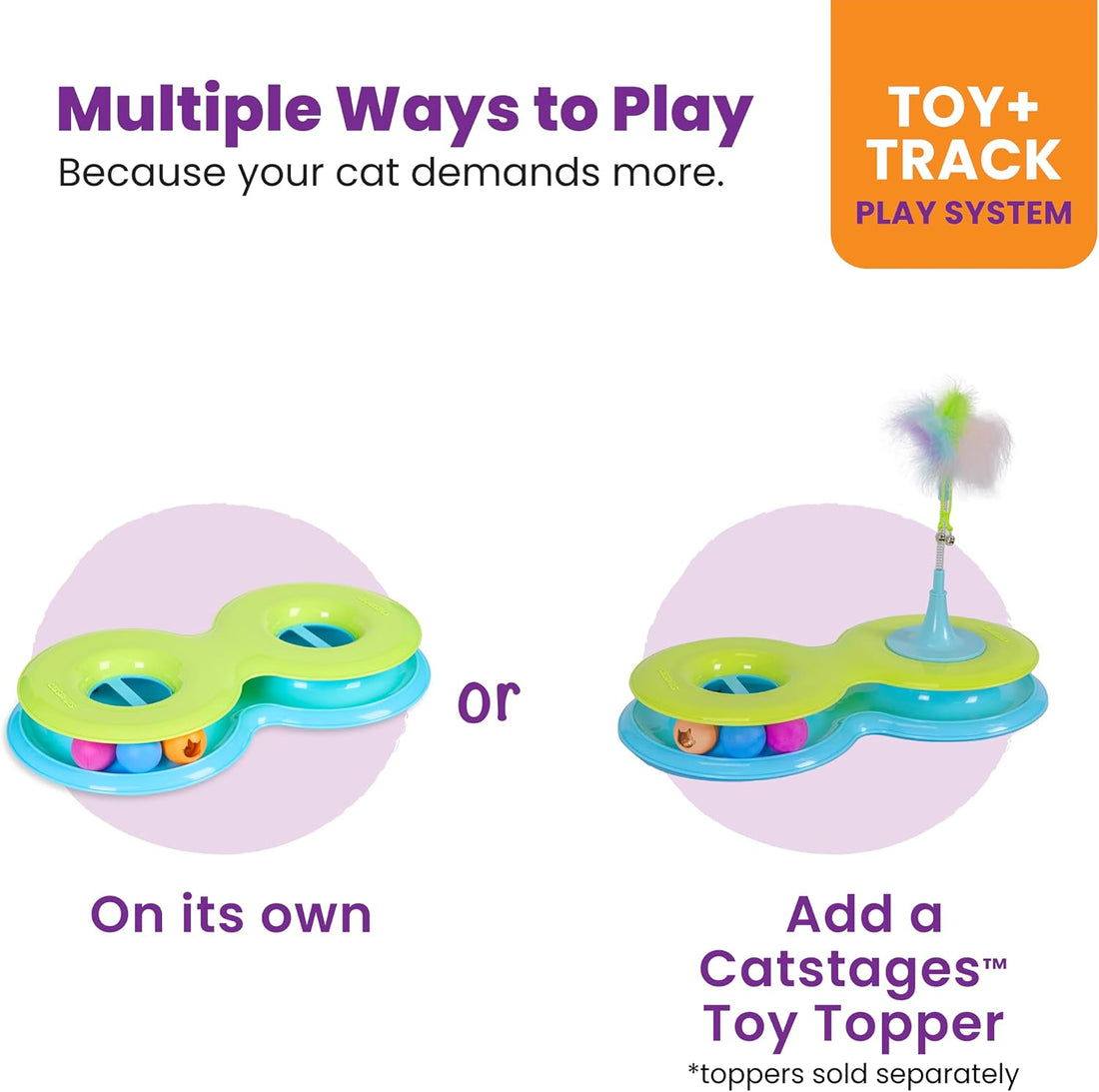 Catstages Infinity Ball Track for Cats, 3 Balls Included, 17.4"