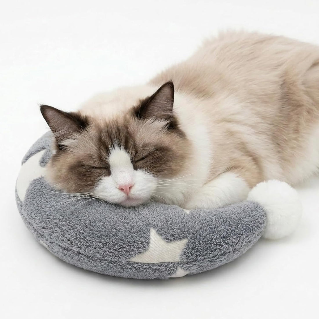 Moon-Shaped Calming Pillow for Cats Soft and Neck-Friendly Dog Pillows