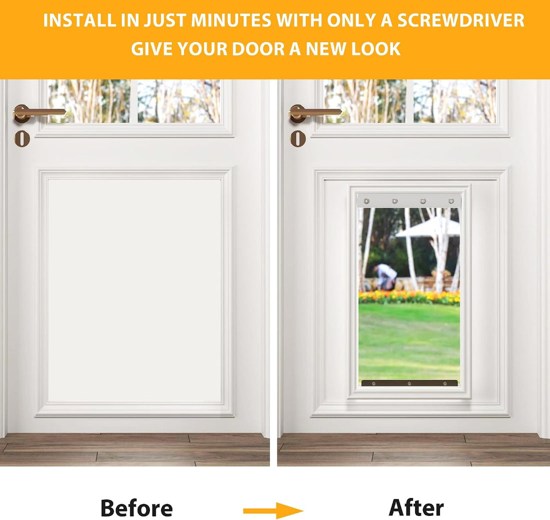 2-Pack Extra Large Transparent Dog Door Replacement Flaps Size 9 3/4"