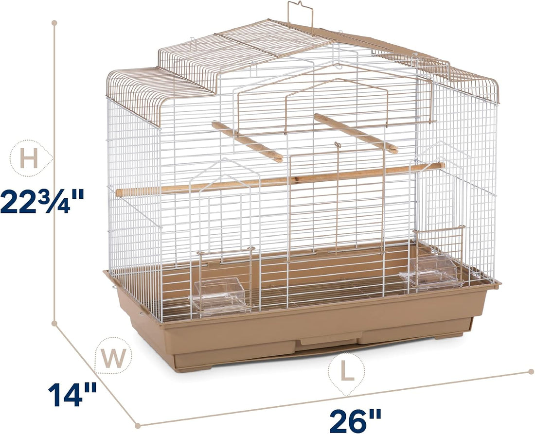 Prevue Pet Products Barn Style Bird Cage - Brown & White