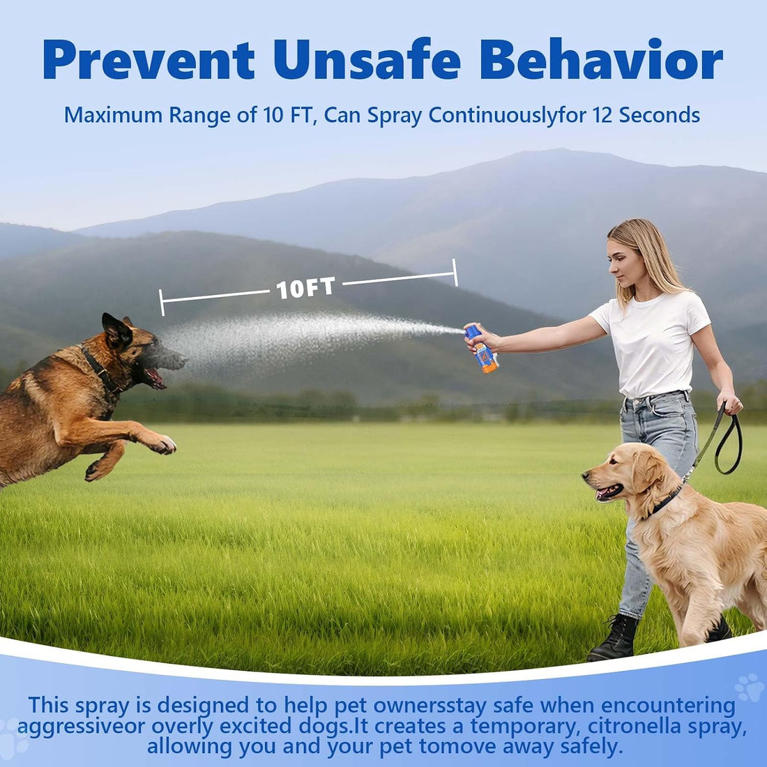 Genolix Citronella Dog Deterrent Spray, Animal Deterrent Spray