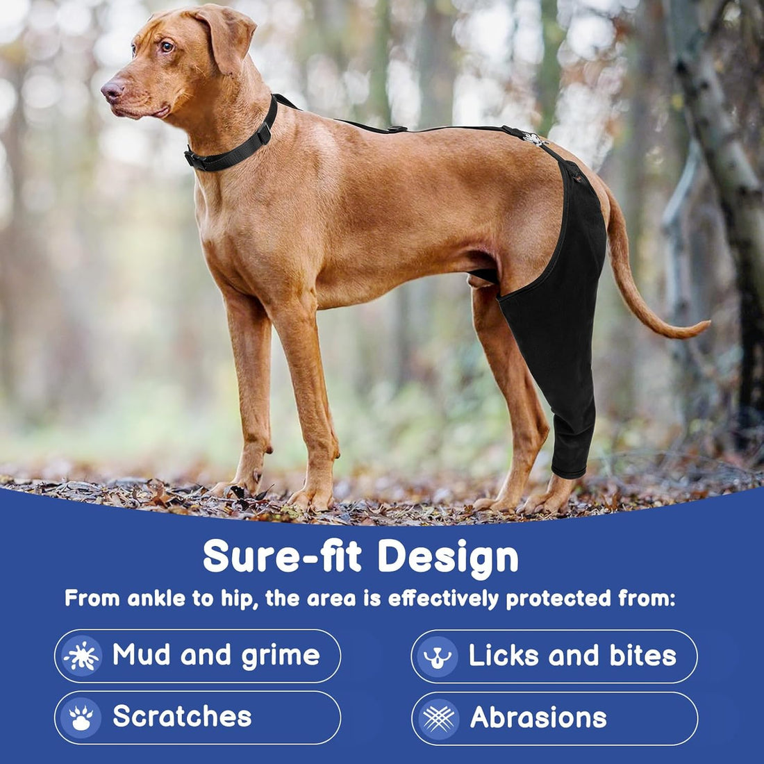 BARKLESS Single Dog Rear Leg Sleeve to Stop Licking