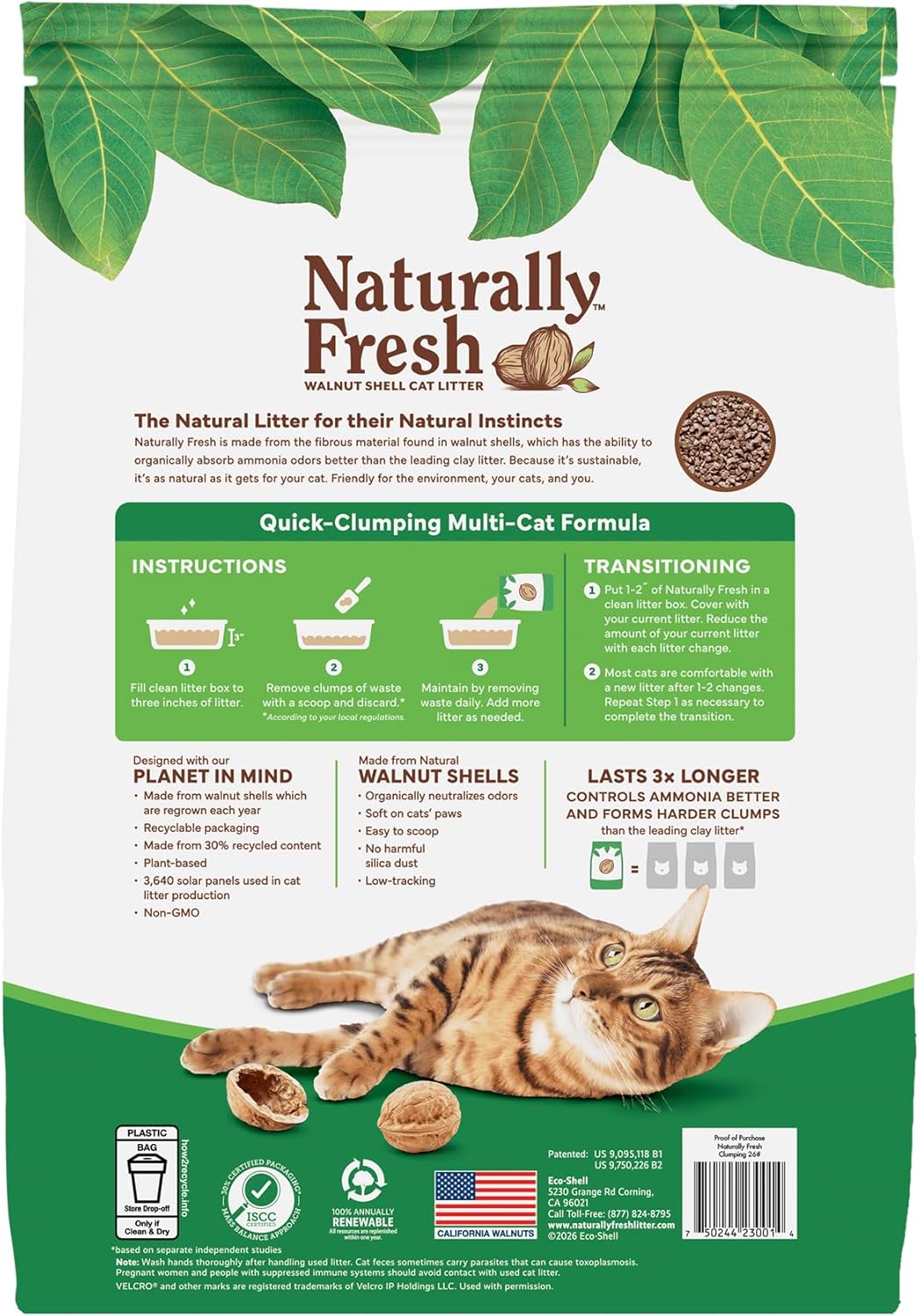 Naturally Fresh Cat Litter Made from Walnut Shells, Quick-Clumping