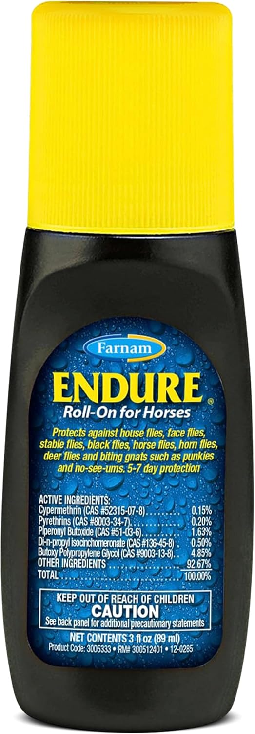 Farnam Endure Roll-On Fly Repellent for Horses, for Sensitive Areas