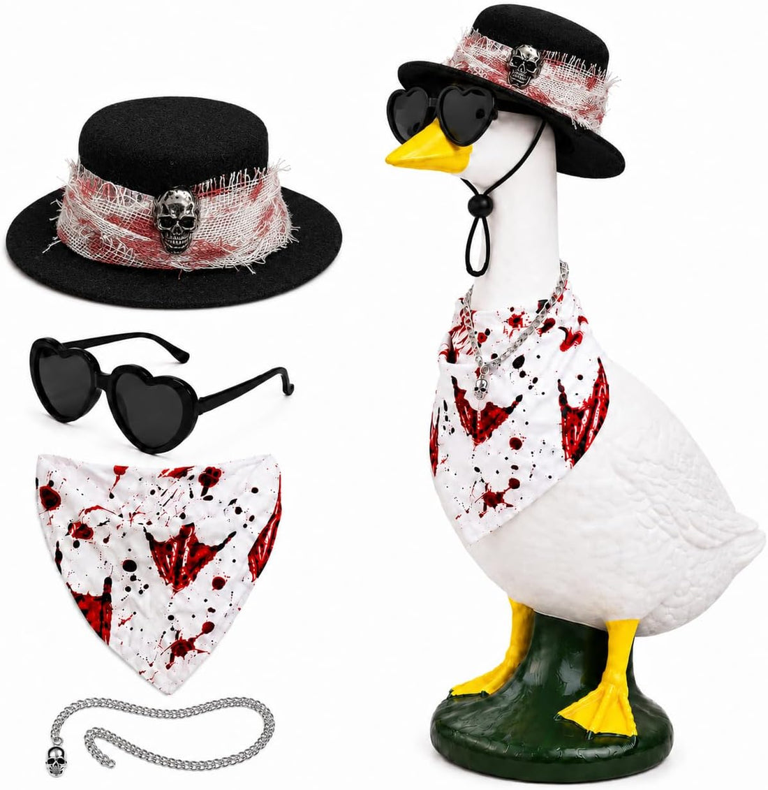 Chris.W Porch Goose Halloween Outfit Glow in the Dark Costume 17-23