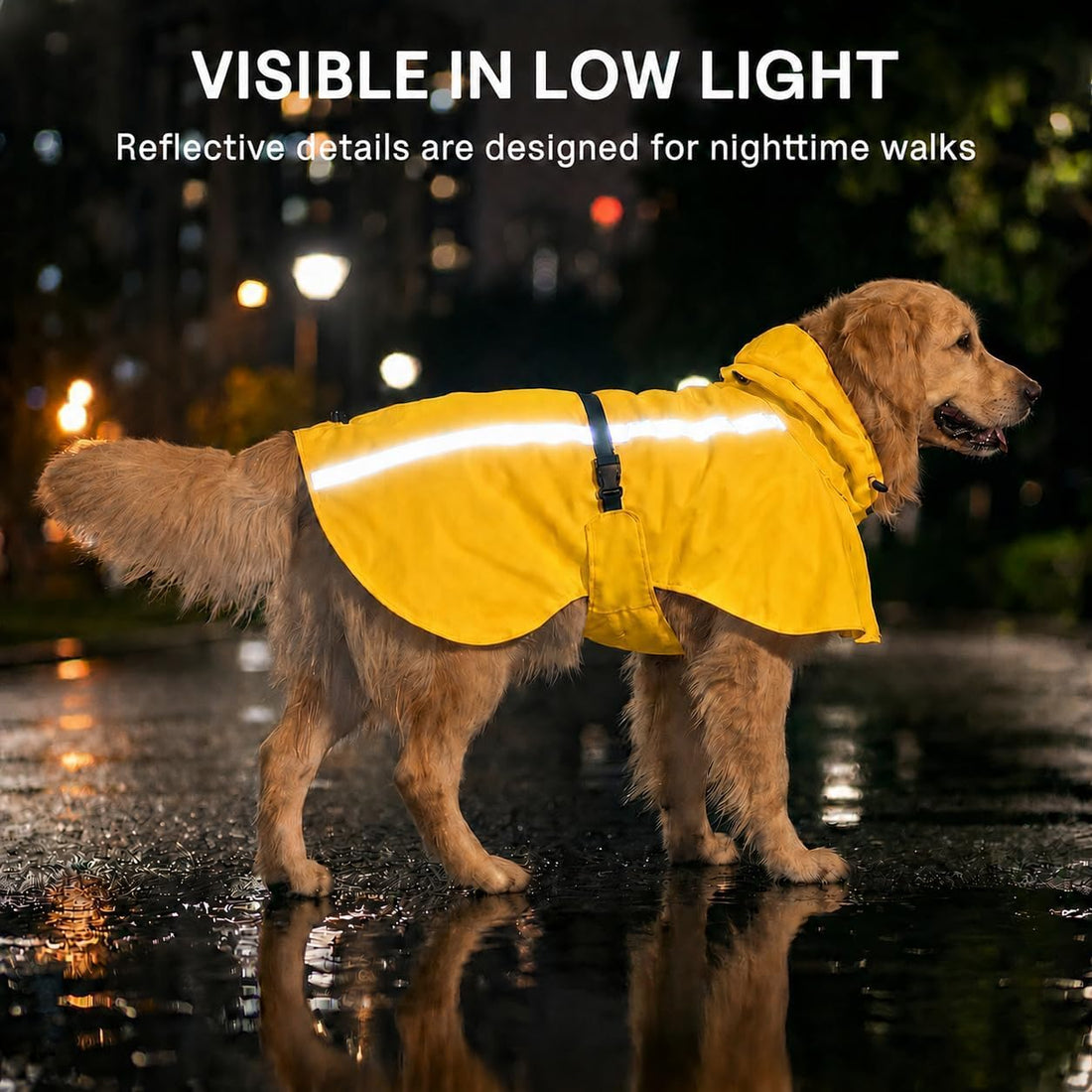 Stretch Fabric Dog Raincoat with Hood