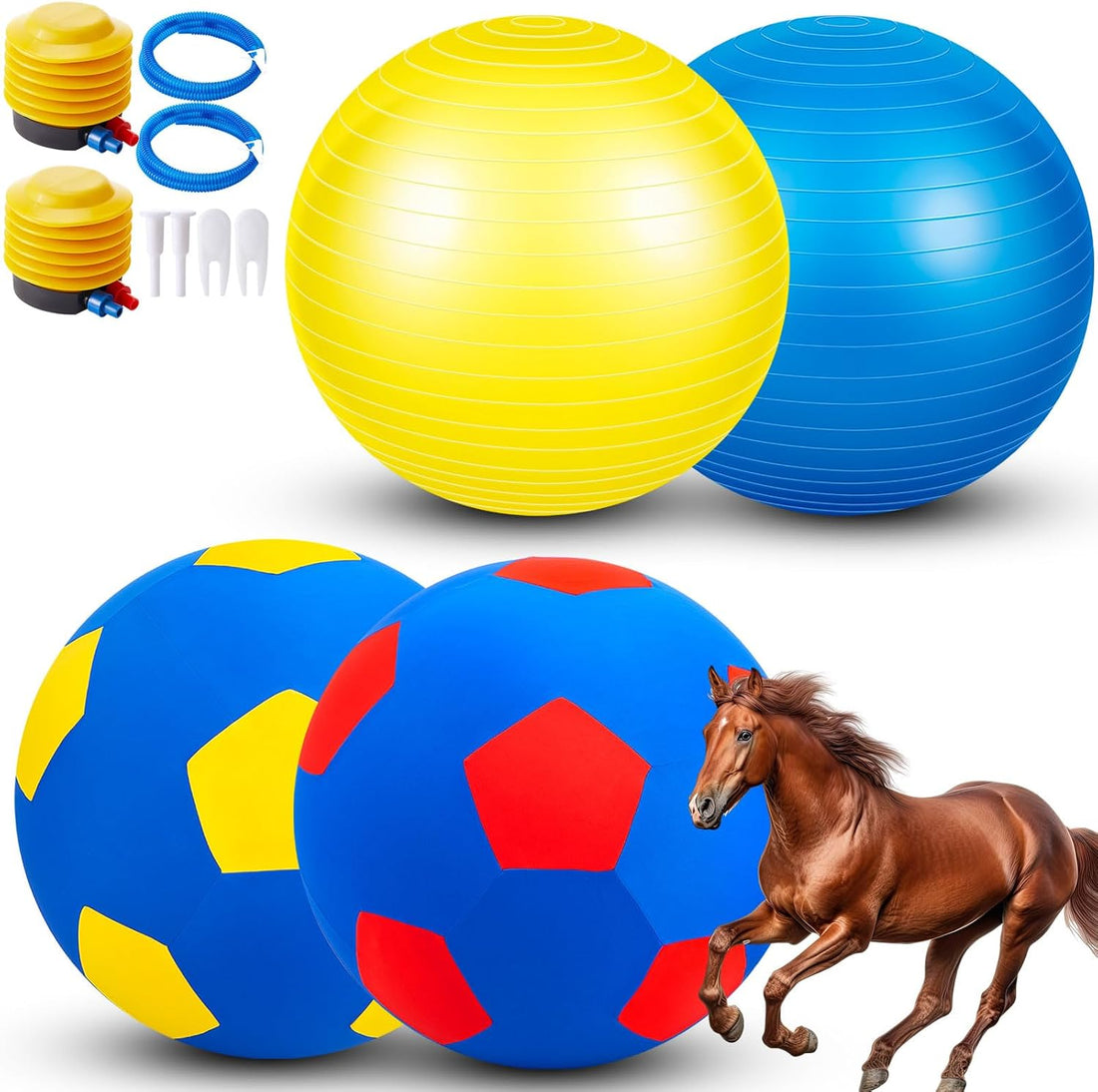 2 Set Giant 40" Herding Ball for Horses with Covers