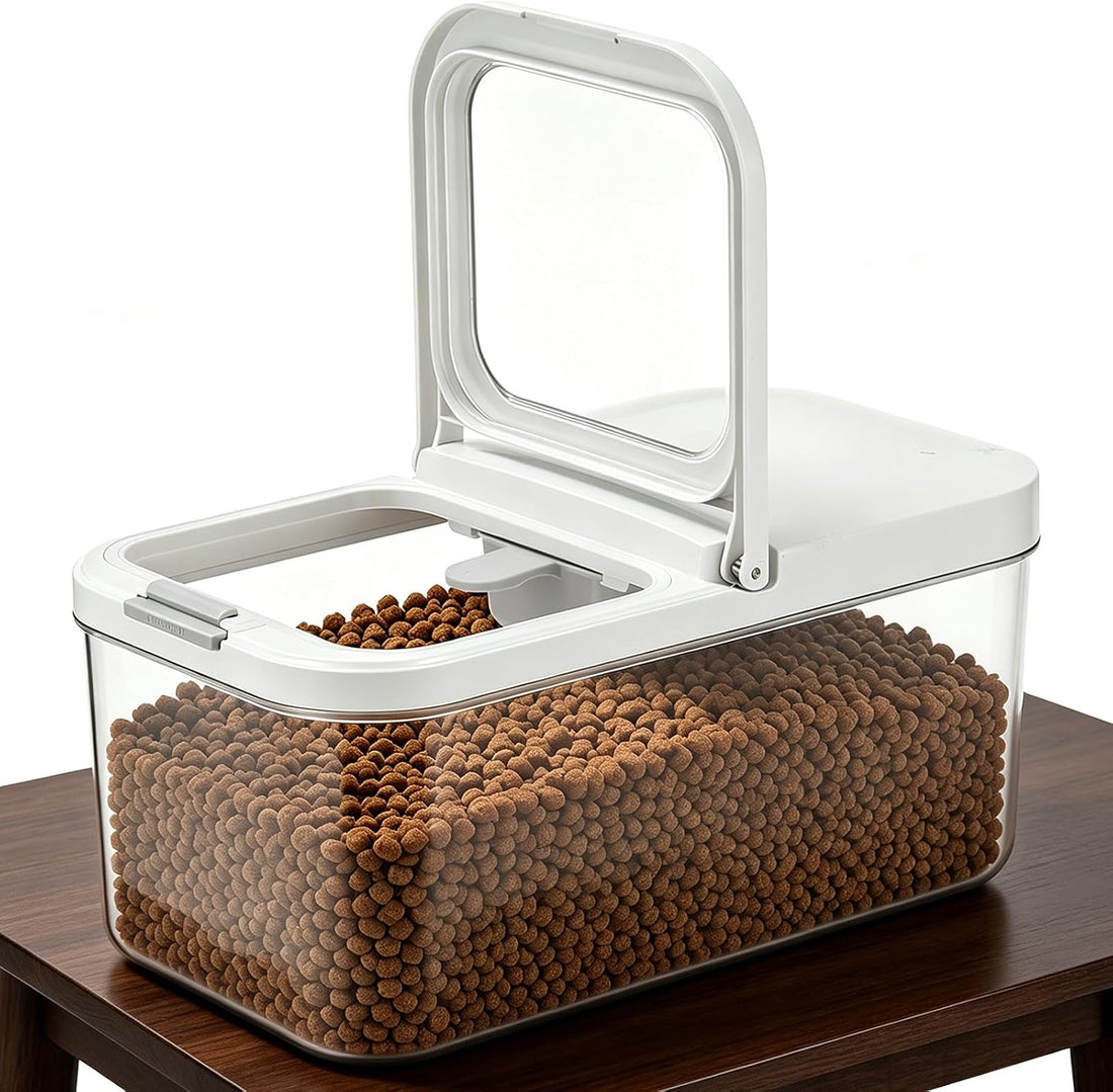 YEXEXINM Pet Food Storage Container with Lid & Scooper 5-7.5lbs/6L