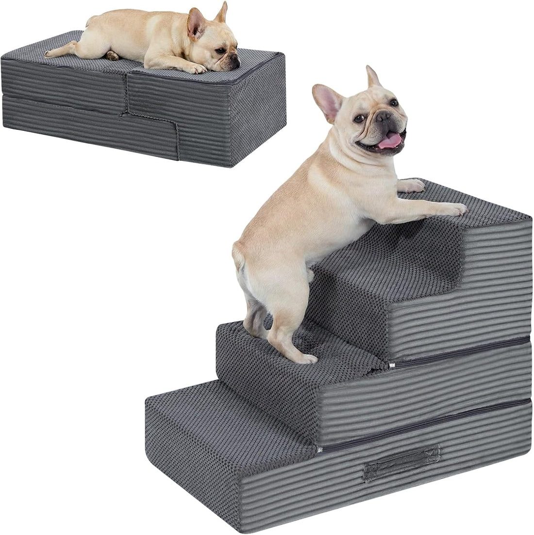 Dog Stairs for Small Dogs, 13.5" H Foldable Dog Steps for High Bed